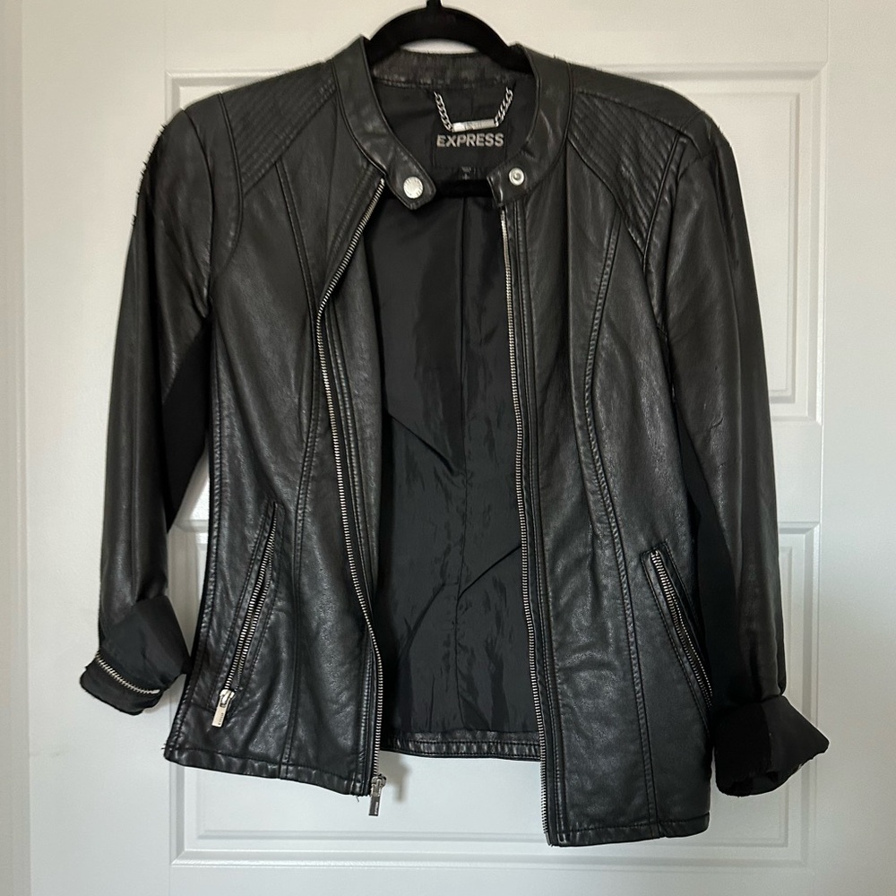 Faux Leather Moto Jacket